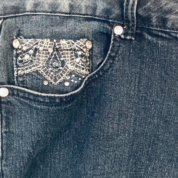 One-5-One Sun Burst Design Pockets Blue Jeans - Picture 2 of 8